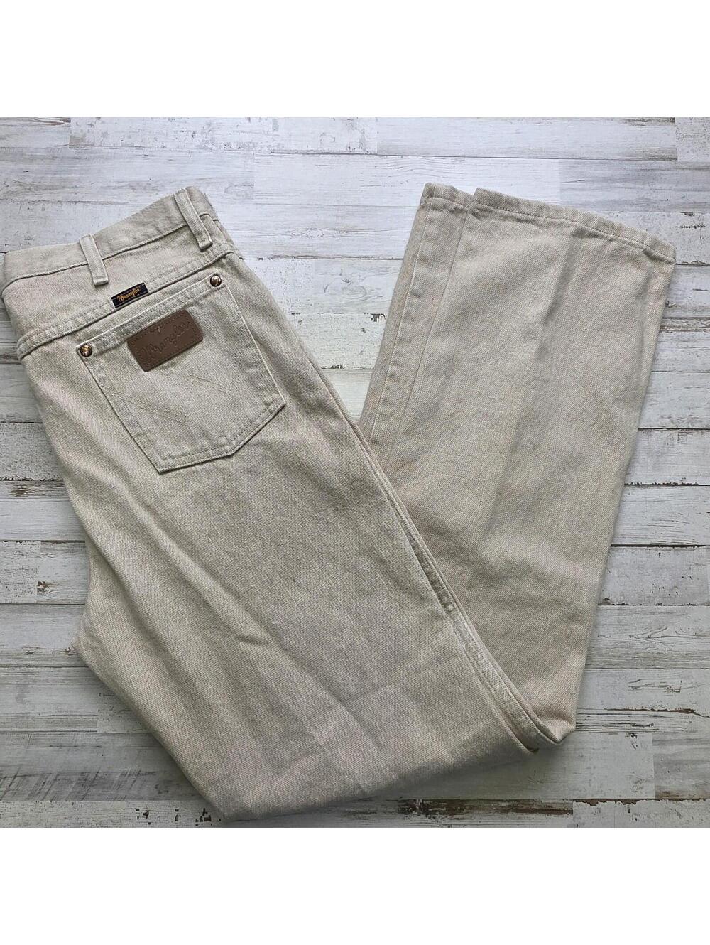 VTG Wrangler Cowboy Cut 936TAN Tan Beige Western Denim Jeans 35x34